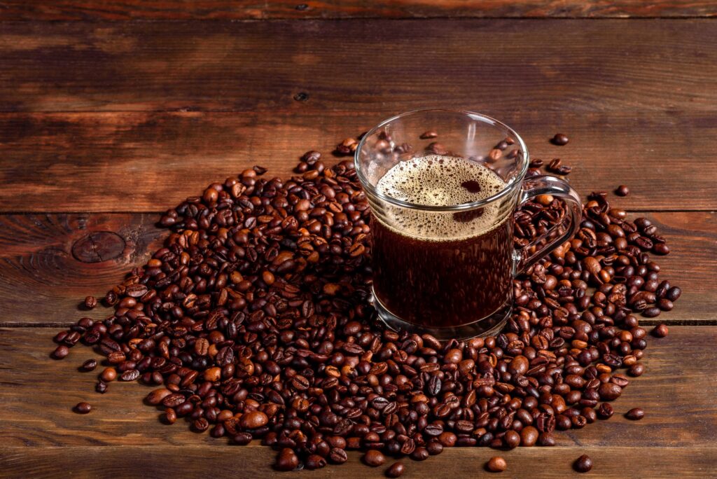 A cup of fresh scented morning coffee for a cheerful start to the day