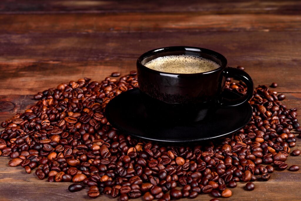 A cup of fresh scented morning coffee for a cheerful start to the day