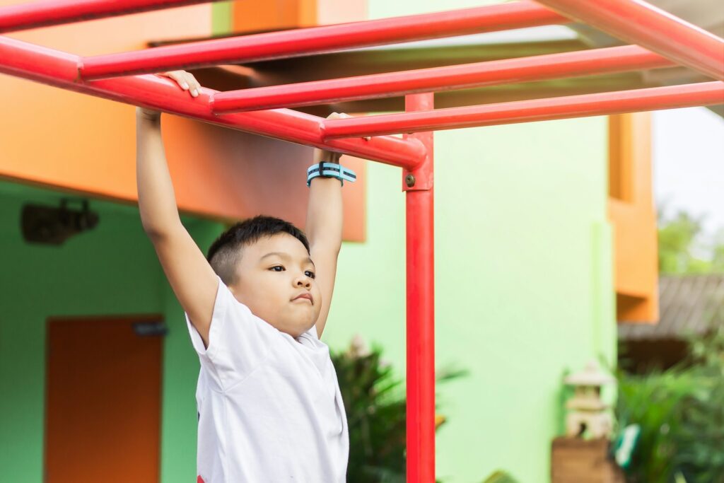 Kid exercise for health and sport concept