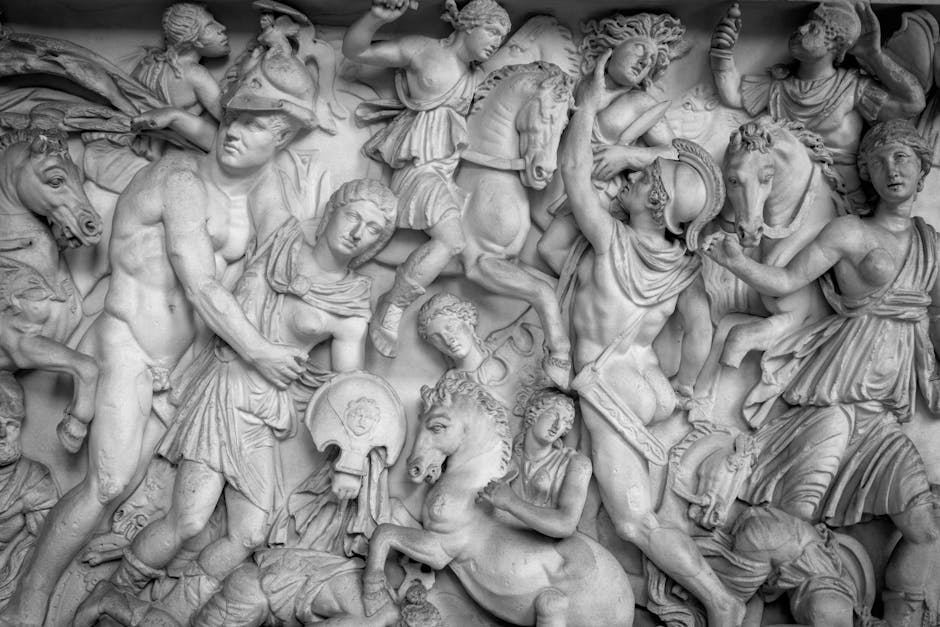 Female Roman gladiators depicted on an ancient relief