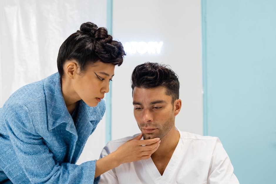 Patient receiving a transparent placebo treatment in a clinical setting