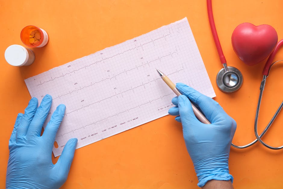 Cardiologist examining a heart monitor in a hospital setting