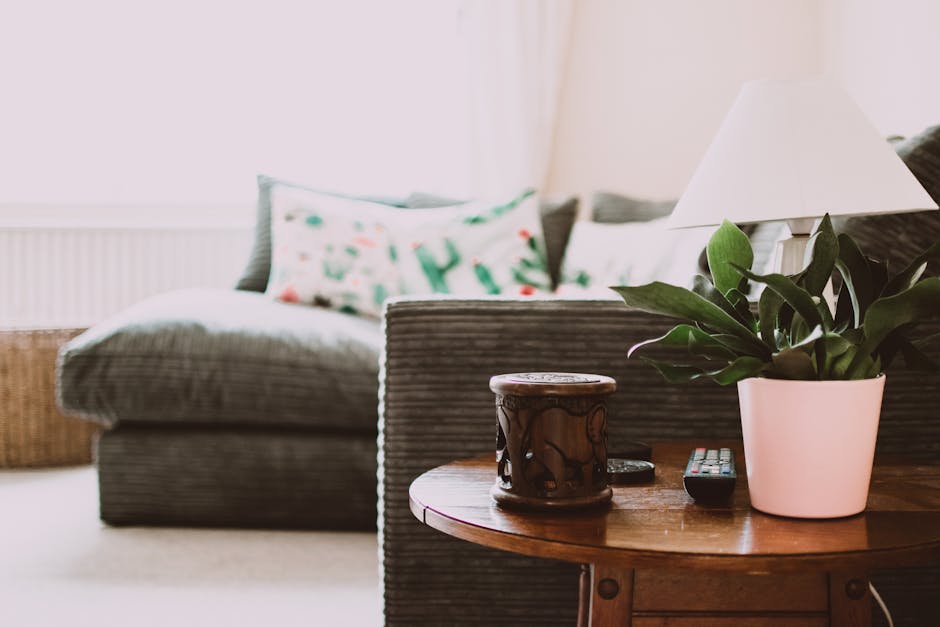 Home WiFi router on a shelf in a modern living room