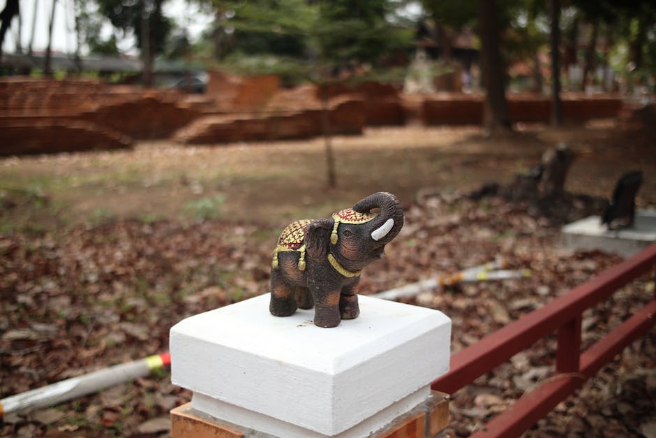 Elephant Parade painted statue display in Chiang Mai