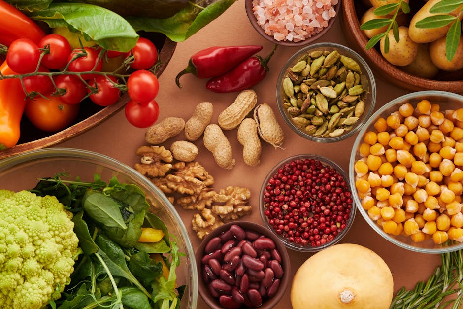 Healthy meal with vegetables and low-salt cooking ingredients