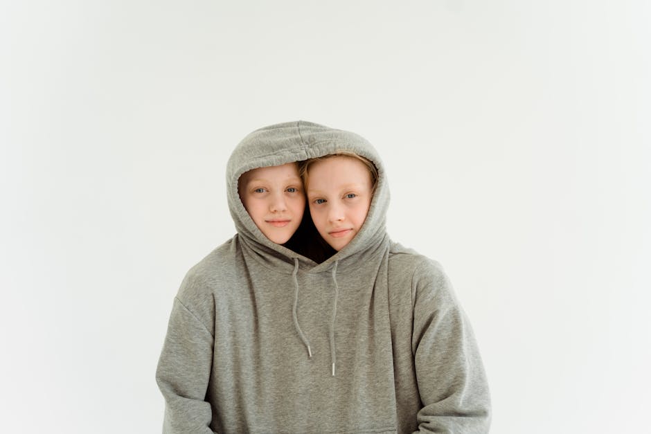 Twin siblings sharing a close emotional bond