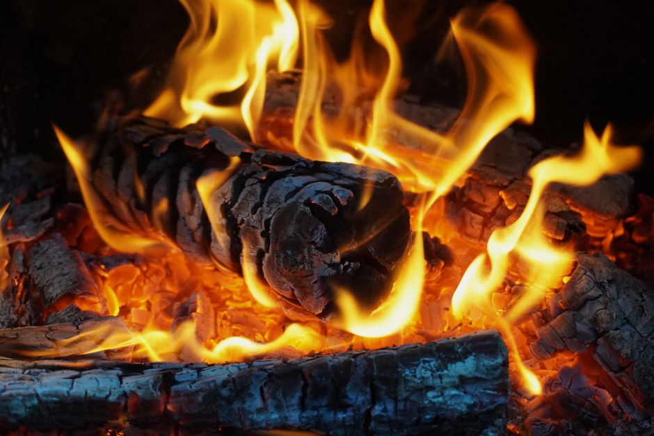 Diamond being exposed to heat or fire concept