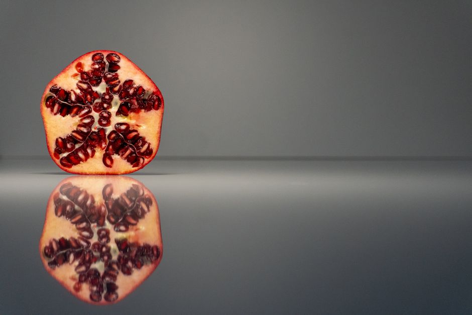 Botanical illustration of a tomato fruit cross section
