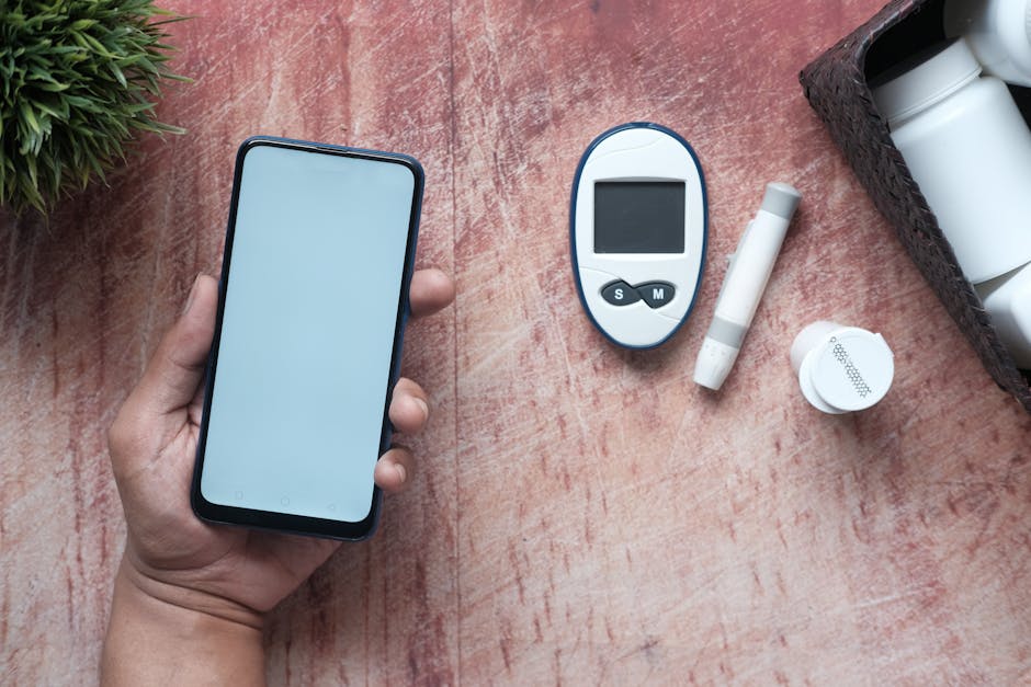 Person using a smartphone with a brain cancer awareness concept